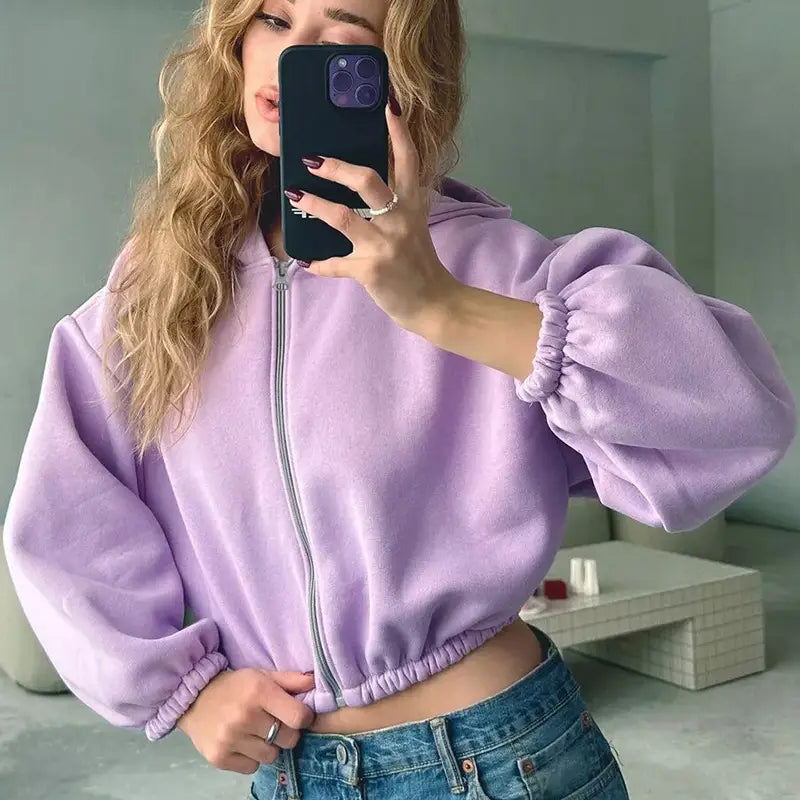 European And American Casual Women’s Solid Color Hoodies