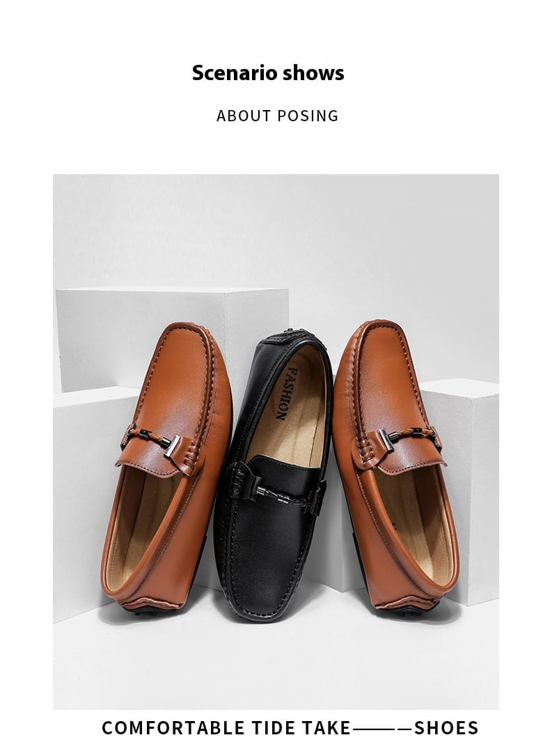 Men’s Plus Size British Fashion Casual Leather Shoes