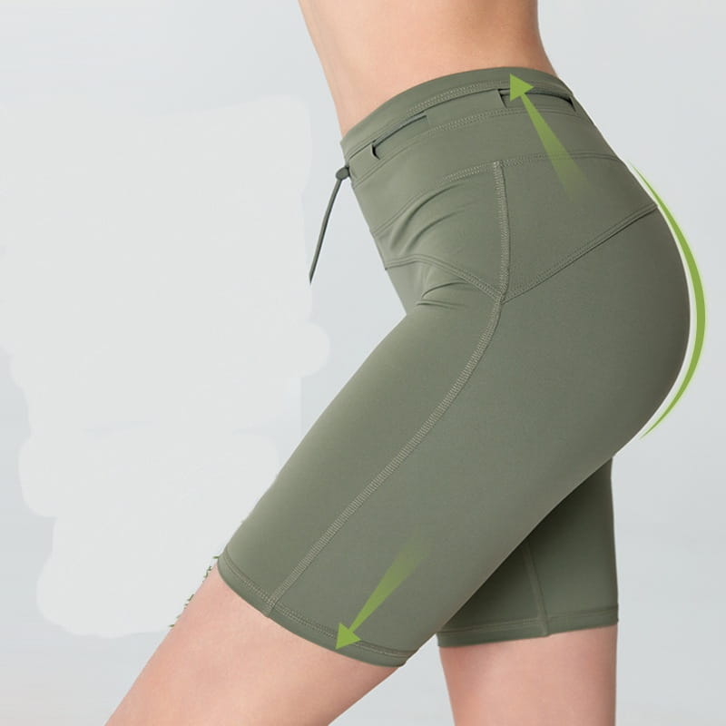 Women’s High Waist Hip Lift Tight Drawstring Yoga Shorts