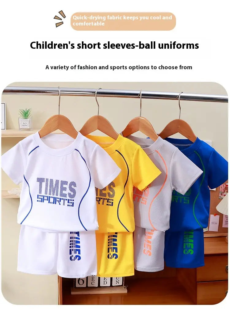 Short-sleeved Uniform Boys’ Sportswear Basketball Wear Quick-drying Shorts Suit
