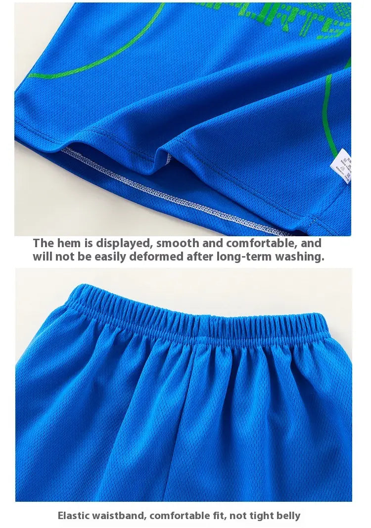 Short-sleeved Uniform Boys’ Sportswear Basketball Wear Quick-drying Shorts Suit