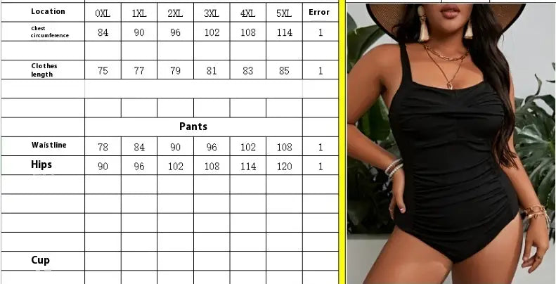 Women’s Plus Size One-piece Bikini Solid Color Breathable Swimsuit