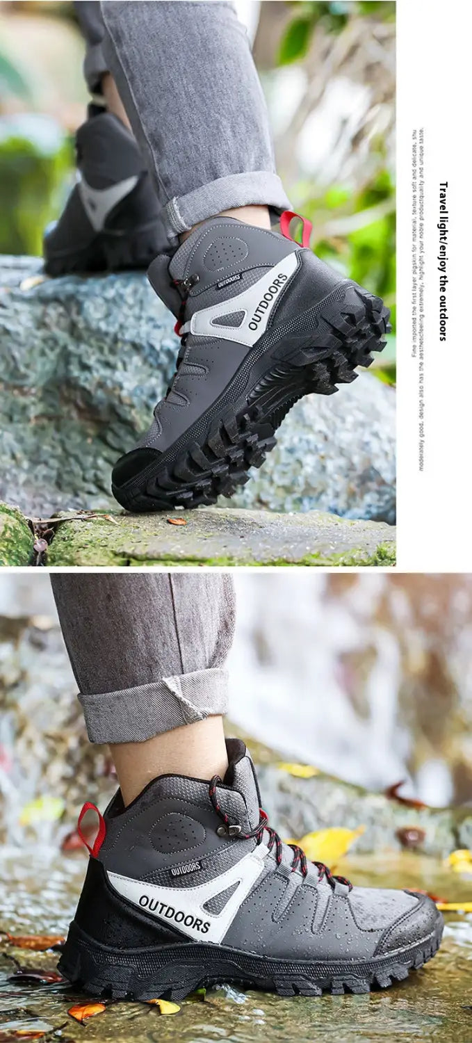 Men’s High-top Hiking Shoes Tourist Hiking Shoes Wear-resistant Non-slip