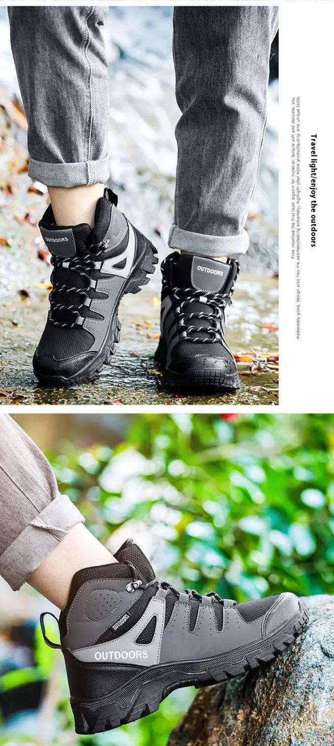 Men’s High-top Hiking Shoes Tourist Hiking Shoes Wear-resistant Non-slip