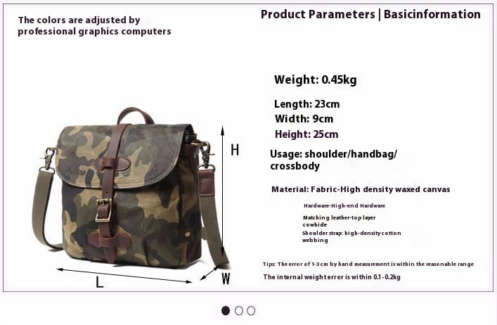 Waterproof Canvas Shoulder Messenger Bag