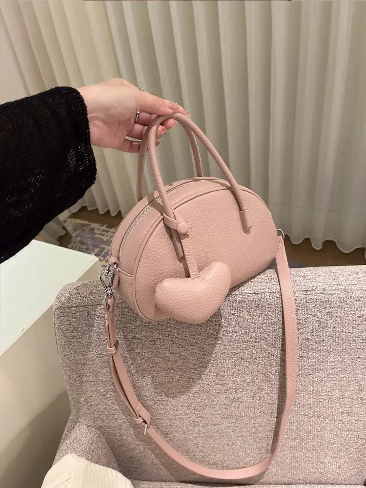 Handbag For WomenLuxury Desinger Heart Crossbody Bag Solid Concise Ladies Femlae Bag