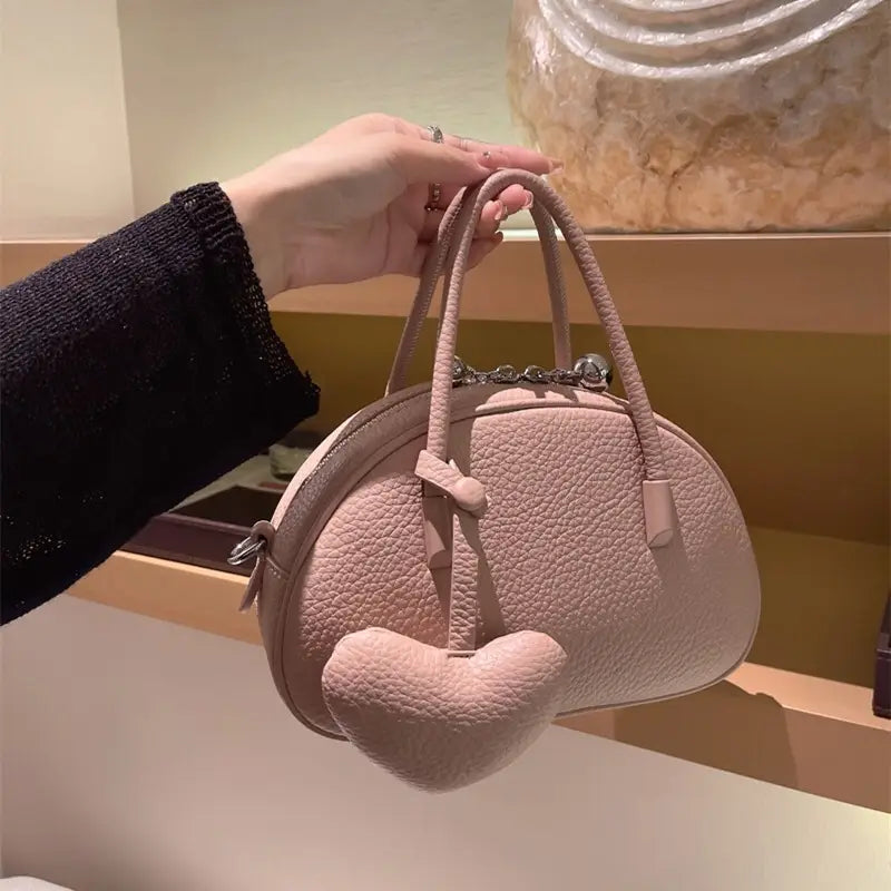 Handbag For WomenLuxury Desinger Heart Crossbody Bag Solid Concise Ladies Femlae Bag