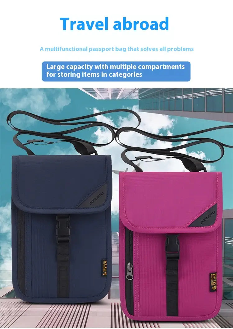 Travel Multi-functional Halter Small Bag Air Ticket Coin Purse Protective Cover