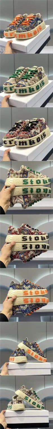Breathable Low Top Printed Board Shoes Men’s Versatile Cloth Shoes