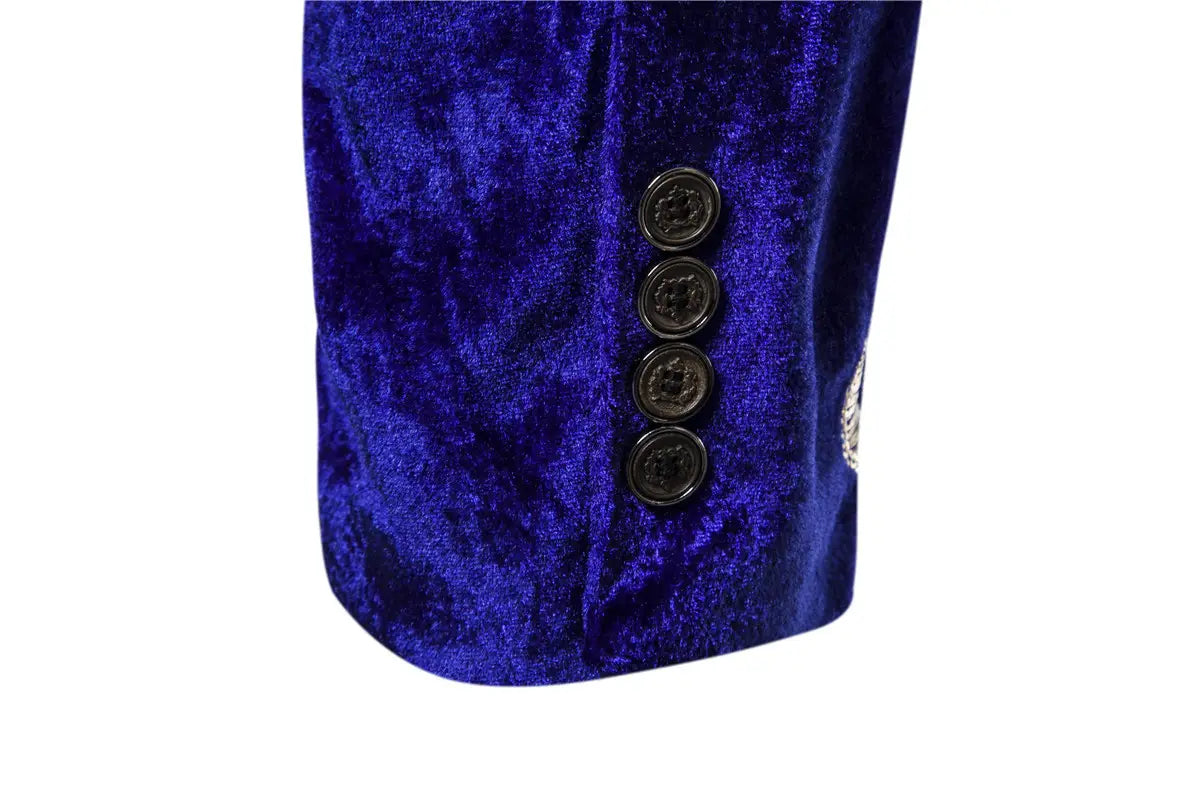 Ethnic Print Single-breasted Leisure Suits For Men Costume