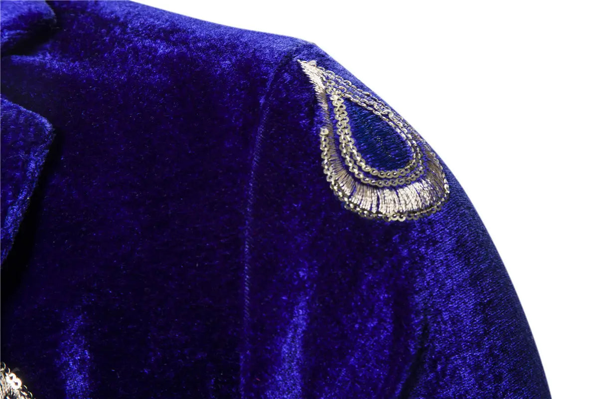 Ethnic Print Single-breasted Leisure Suits For Men Costume