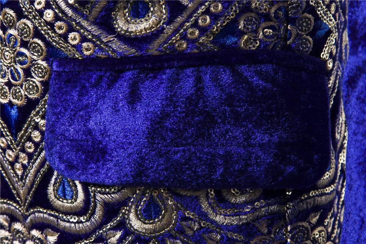 Ethnic Print Single-breasted Leisure Suits For Men Costume