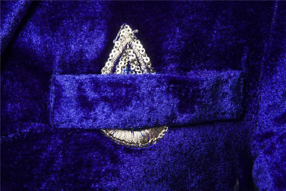 Ethnic Print Single-breasted Leisure Suits For Men Costume