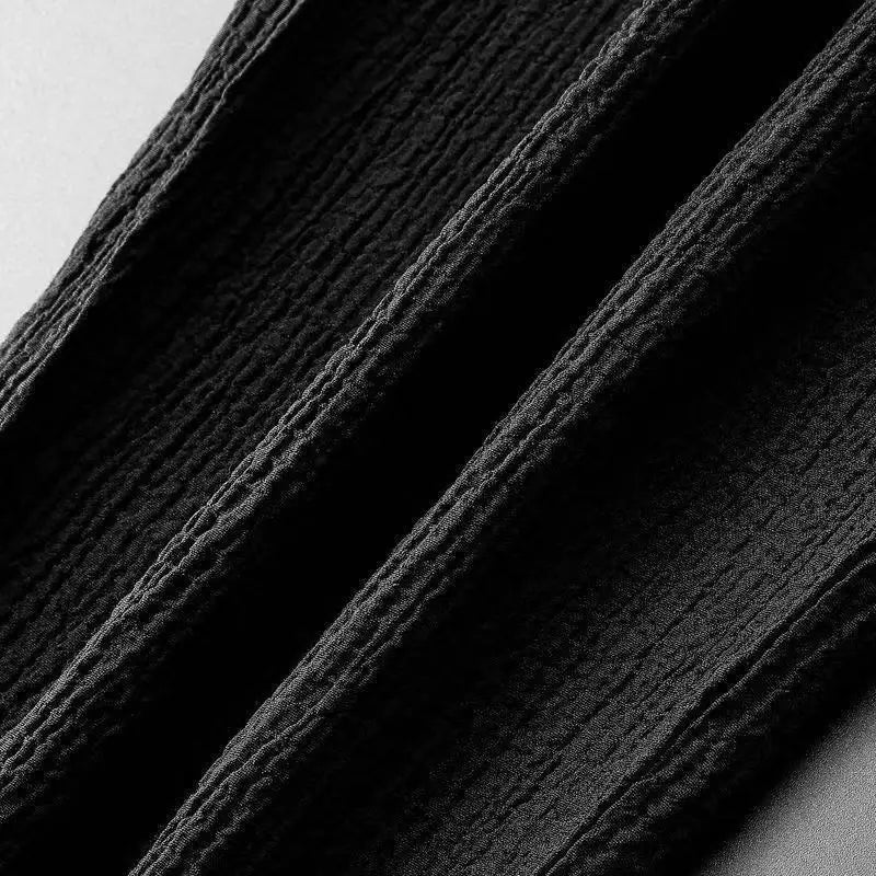 Leisure Suit Summer Loose Short Sleeve Top And Drawstring Trousers Fashion Mens Clothing