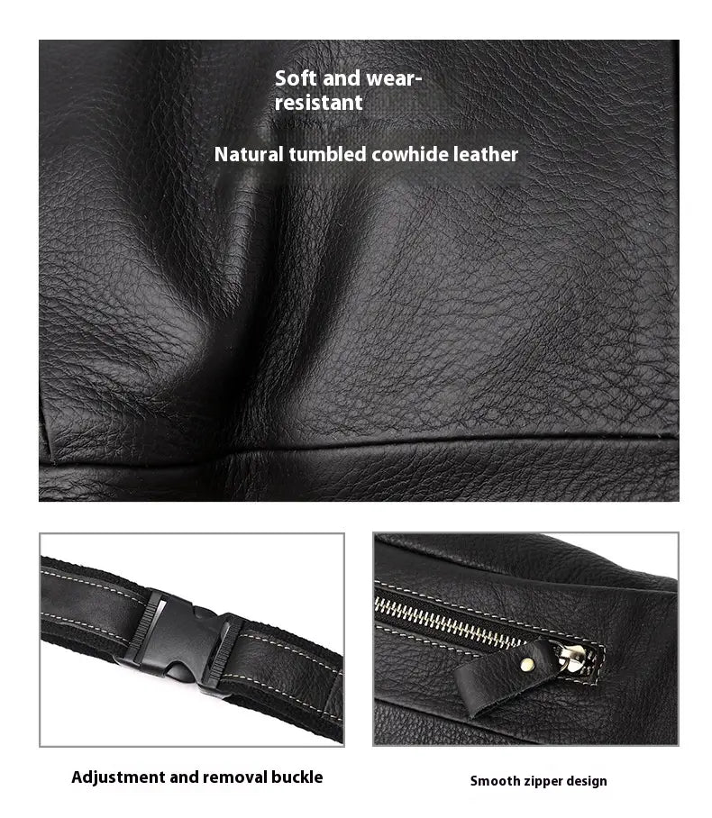 Large Capacity Retro Men’s Cowhide Messenger Bag