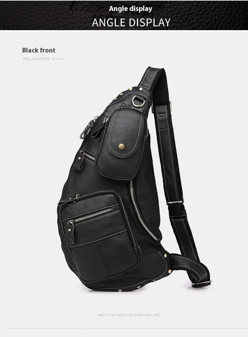 Large Capacity Retro Men’s Cowhide Messenger Bag