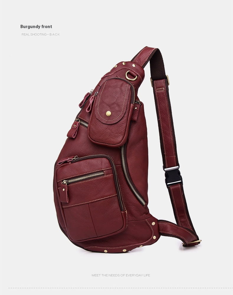 Large Capacity Retro Men’s Cowhide Messenger Bag