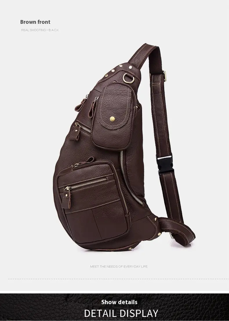 Large Capacity Retro Men’s Cowhide Messenger Bag