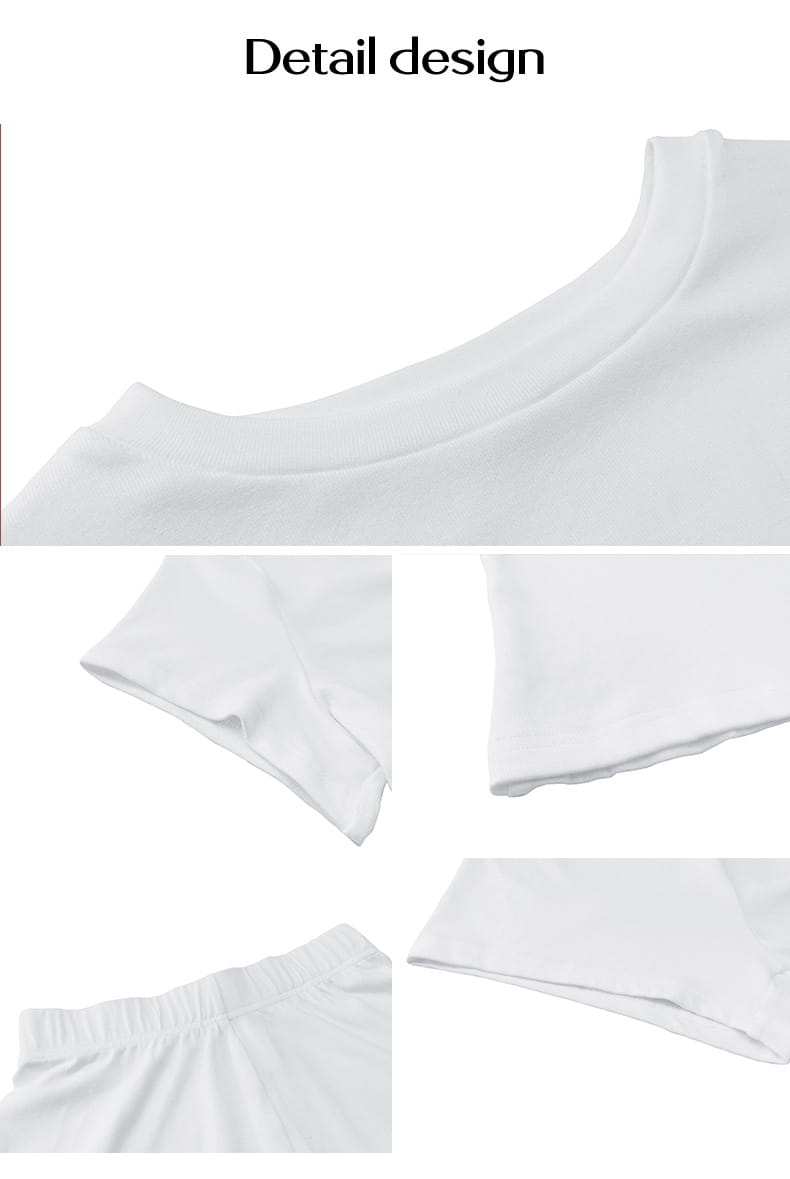 Solid Color Slim Sports Suit Summer 2Pcs Short-sleeved Round Neck T-shirt And Elastic Shorts Fashion Womens Clothing