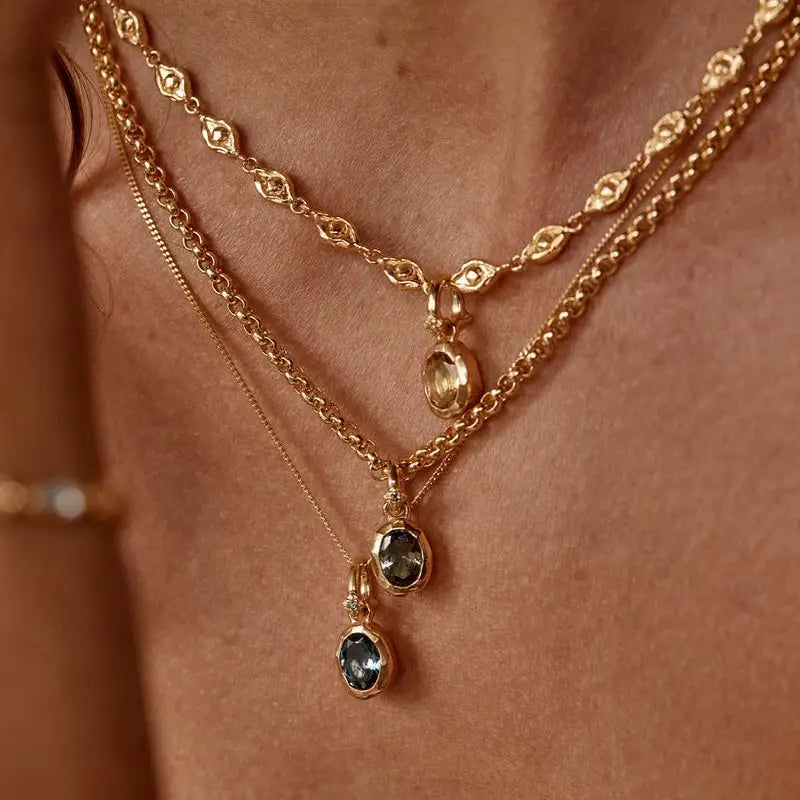 Stainless Steel Twelve Birthday Stone Necklace 12 Birthday Stone Love Pendant Moon Stone Women’s Gift Jewelry