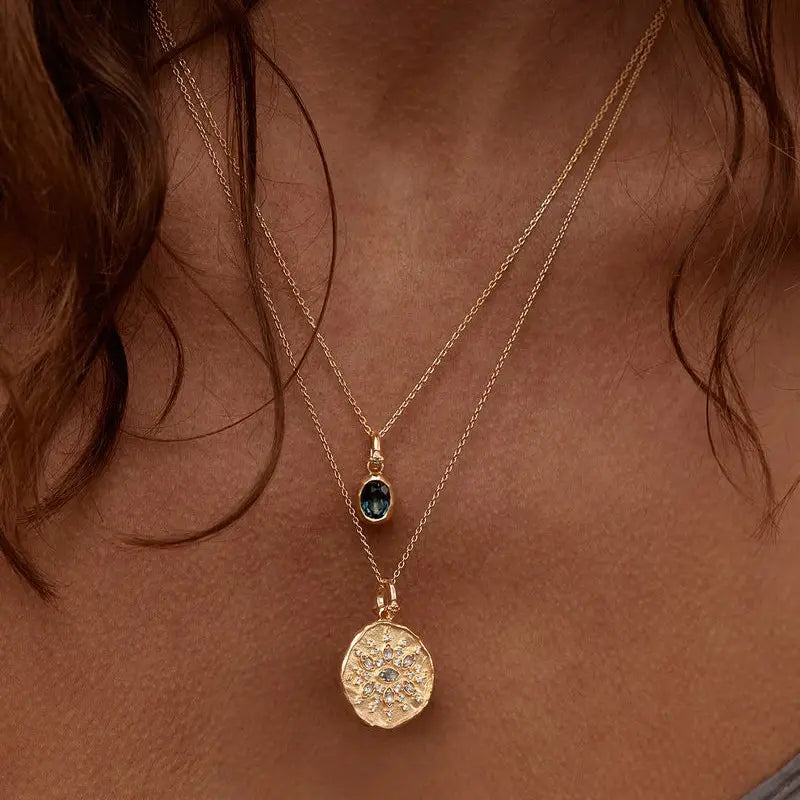 Stainless Steel Twelve Birthday Stone Necklace 12 Birthday Stone Love Pendant Moon Stone Women’s Gift Jewelry