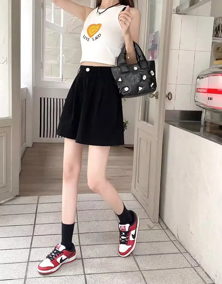 Corduroy Casual Shorts Women’s High Waist Loose