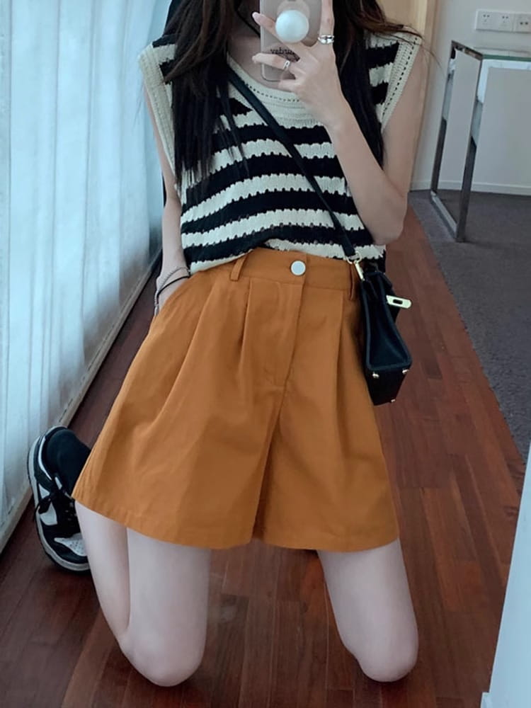 Corduroy Casual Shorts Women’s High Waist Loose