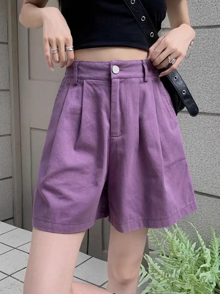 Corduroy Casual Shorts Women’s High Waist Loose
