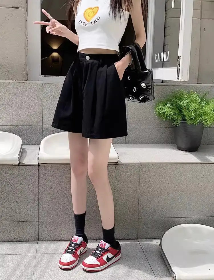 Corduroy Casual Shorts Women’s High Waist Loose