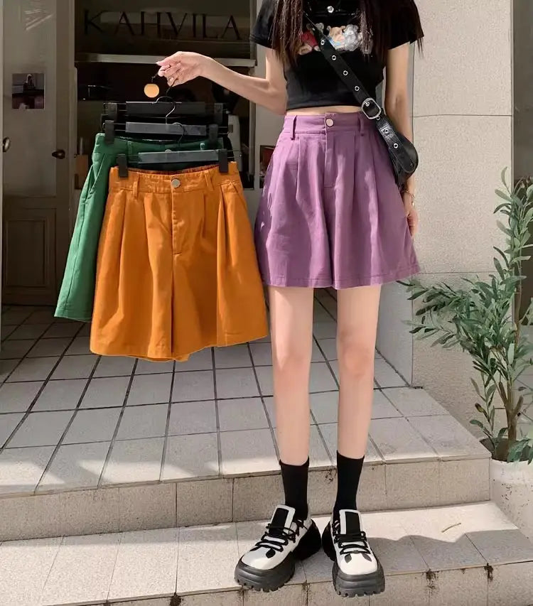 Corduroy Casual Shorts Women’s High Waist Loose