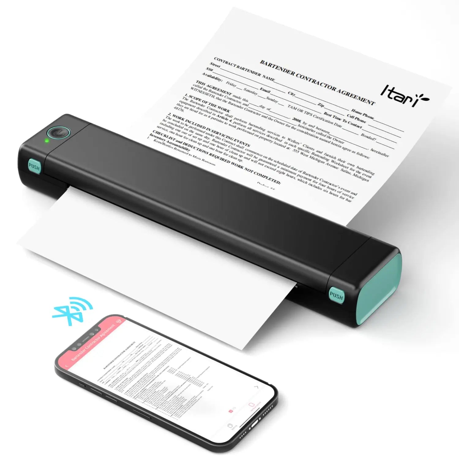 A4 Portable Printers Wireless For Travel Bluetooth Thermal Printer Suitable For Mobile Office,Support Tattoo Paper