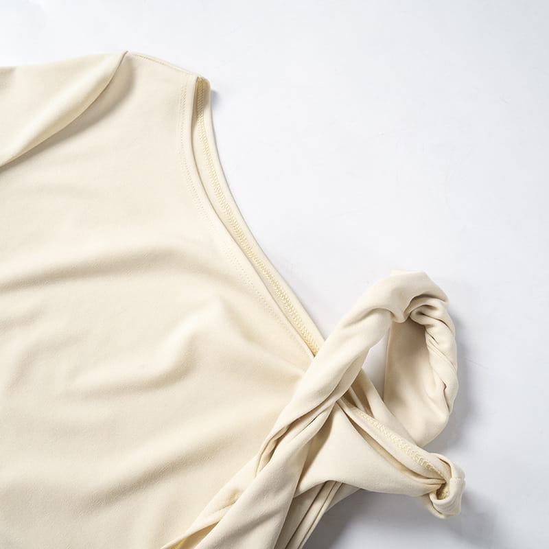Women’s Slim Hip Dress Summer Fashion One-shoulder Short Sleeve Solid Color Dresses