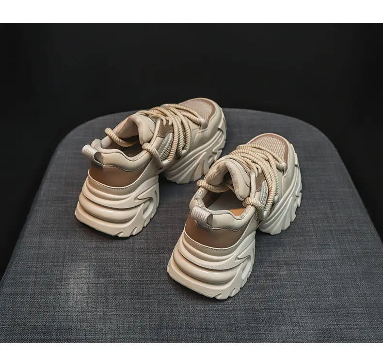 Casual Sneaker Platform Hidden Heel White Shoes