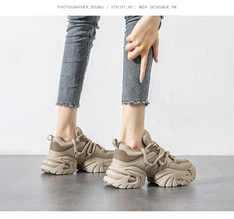 Casual Sneaker Platform Hidden Heel White Shoes