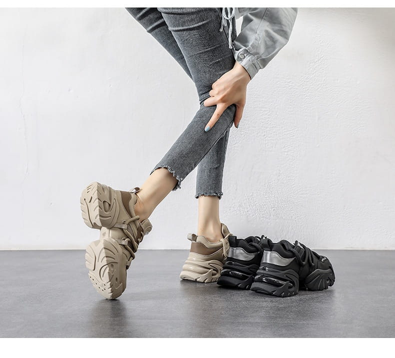 Casual Sneaker Platform Hidden Heel White Shoes