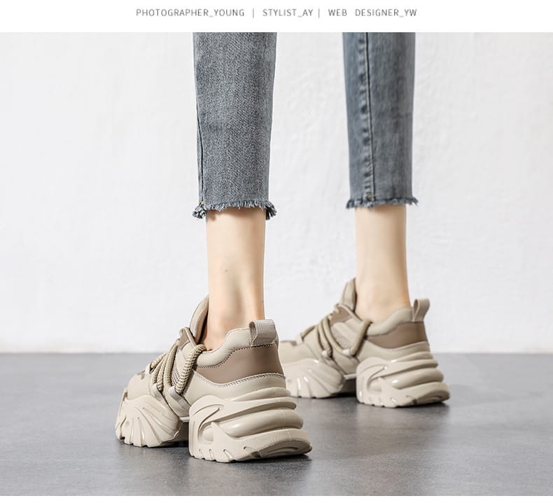 Casual Sneaker Platform Hidden Heel White Shoes