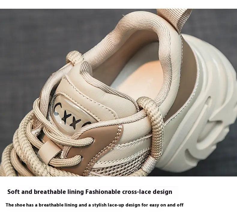 Casual Sneaker Platform Hidden Heel White Shoes