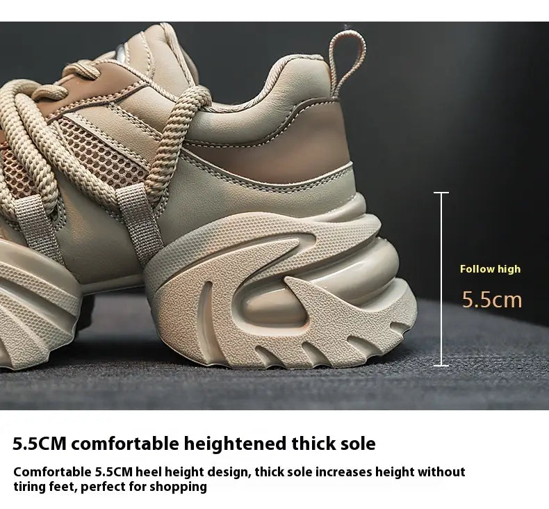 Casual Sneaker Platform Hidden Heel White Shoes