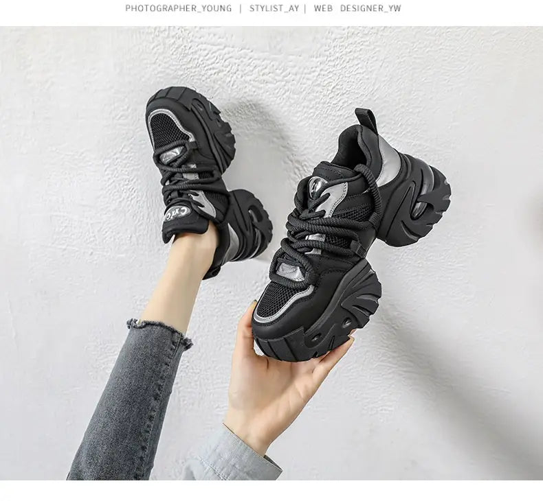 Casual Sneaker Platform Hidden Heel White Shoes