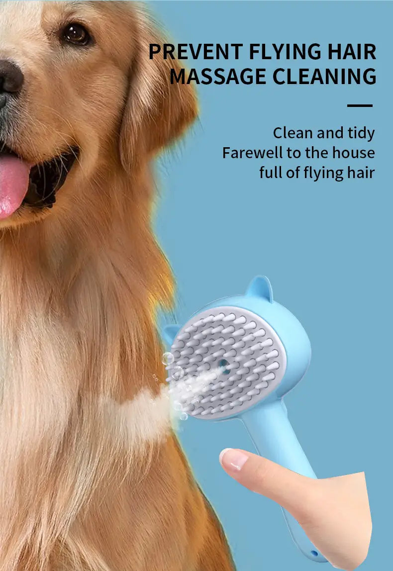 Hair Cleaning Brush With Mist Multifunctional Cat Grooming Brush Rechargeable Self Cleaning Slicker Brush For Pets Dogs
