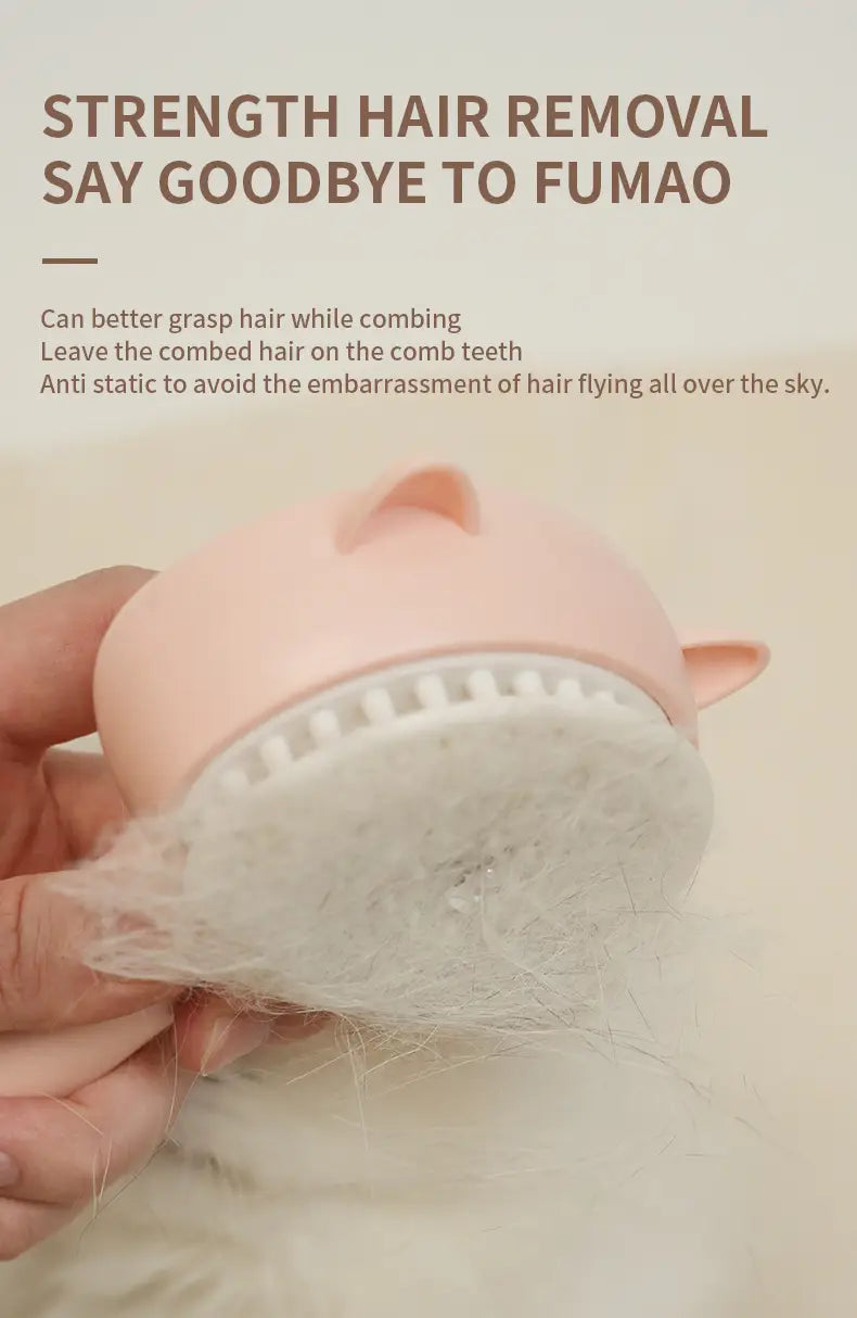 Hair Cleaning Brush With Mist Multifunctional Cat Grooming Brush Rechargeable Self Cleaning Slicker Brush For Pets Dogs