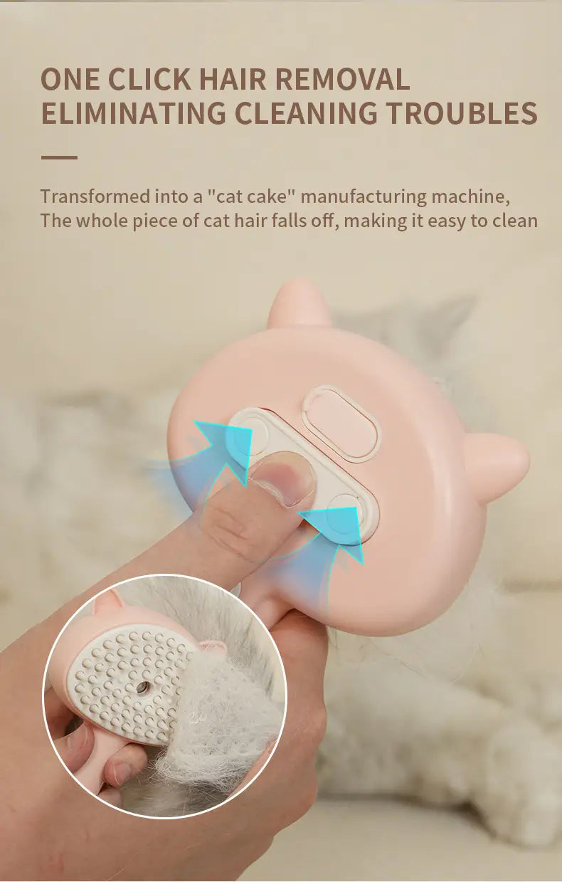Hair Cleaning Brush With Mist Multifunctional Cat Grooming Brush Rechargeable Self Cleaning Slicker Brush For Pets Dogs