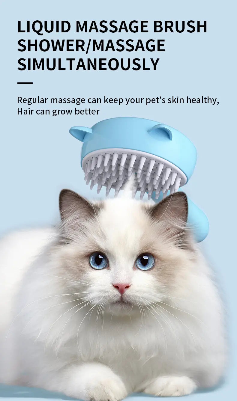 Hair Cleaning Brush With Mist Multifunctional Cat Grooming Brush Rechargeable Self Cleaning Slicker Brush For Pets Dogs