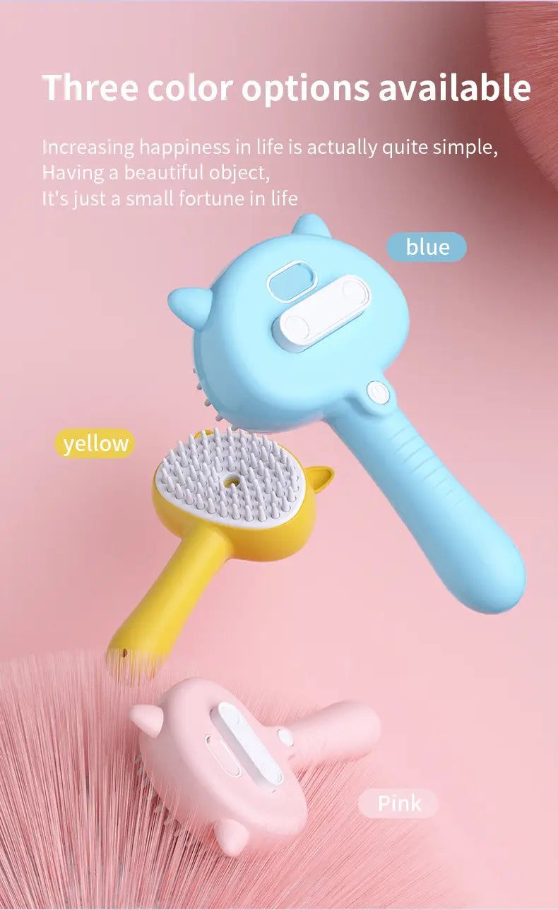 Hair Cleaning Brush With Mist Multifunctional Cat Grooming Brush Rechargeable Self Cleaning Slicker Brush For Pets Dogs