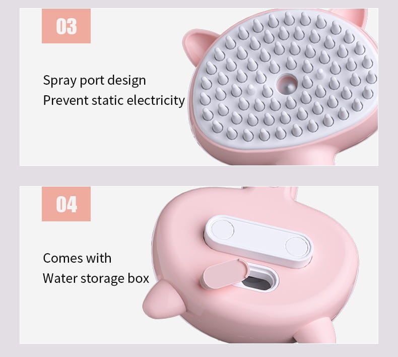 Hair Cleaning Brush With Mist Multifunctional Cat Grooming Brush Rechargeable Self Cleaning Slicker Brush For Pets Dogs