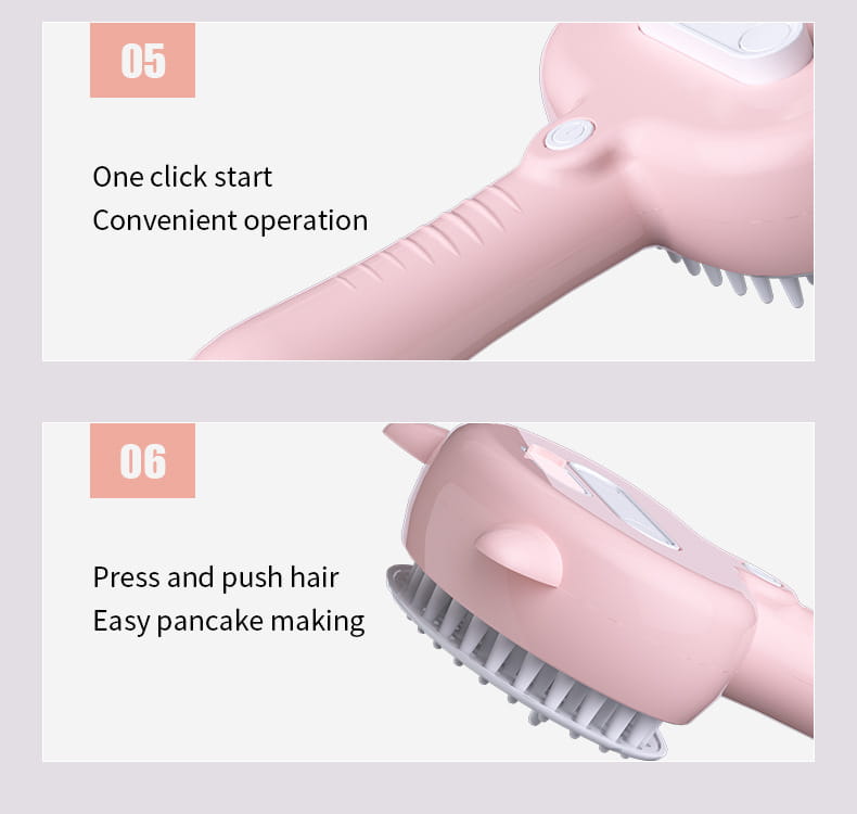 Hair Cleaning Brush With Mist Multifunctional Cat Grooming Brush Rechargeable Self Cleaning Slicker Brush For Pets Dogs