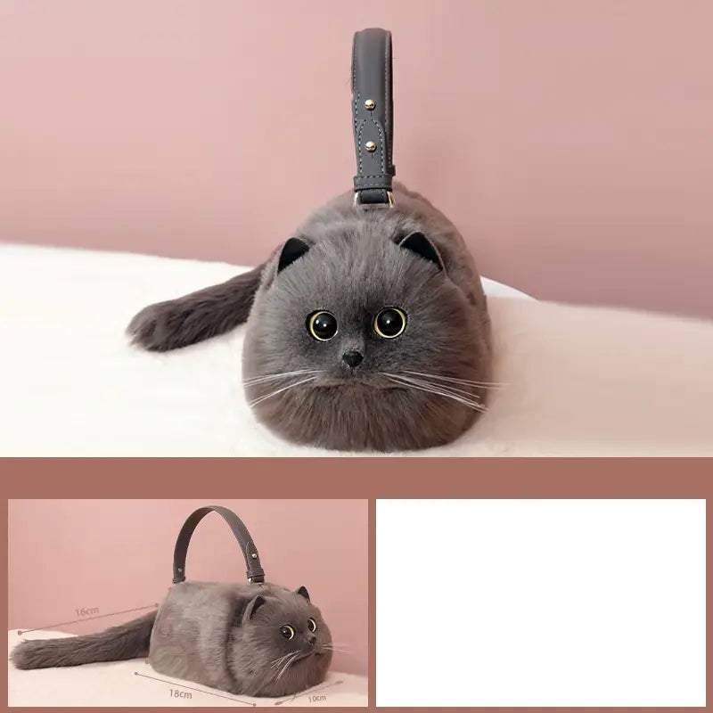 Women’s Cute Handmade Cat Doll Bag