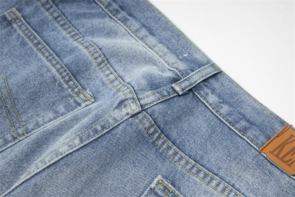 Lightning Embroidered Denim Trousers Men