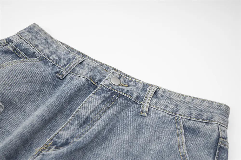 Ripped Denim Trousers For Men And Women
