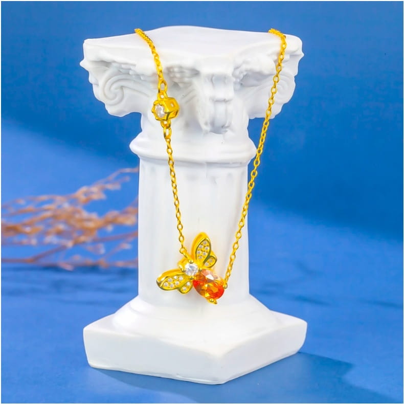 S925 Sterling Silver Bee Necklace Women’s Design Fashion